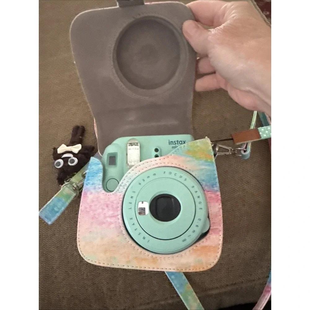 Fujifilm Instax Mini 9 Instant Film Camera Mint Green Tested Works & Case (Lexi)